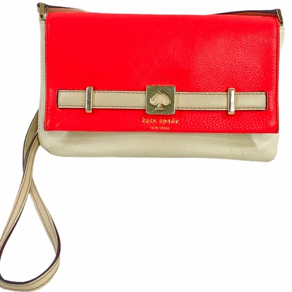 Kate Spade Leather Crossbody Creram Neon Flap